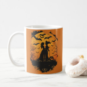 Halloween-Duo im Mondlicht Kaffeetasse