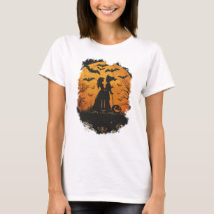Halloween-Duo im Mondlicht T-Shirt