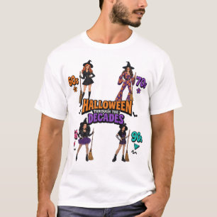 Halloween durch die Jahrzehnte Retro-Hexen T-Shirt