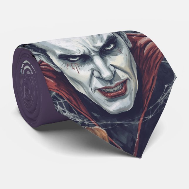 Halloween, Durstiger Vampir Durstig, Kürbisfeld  Krawatte (Gerollt)