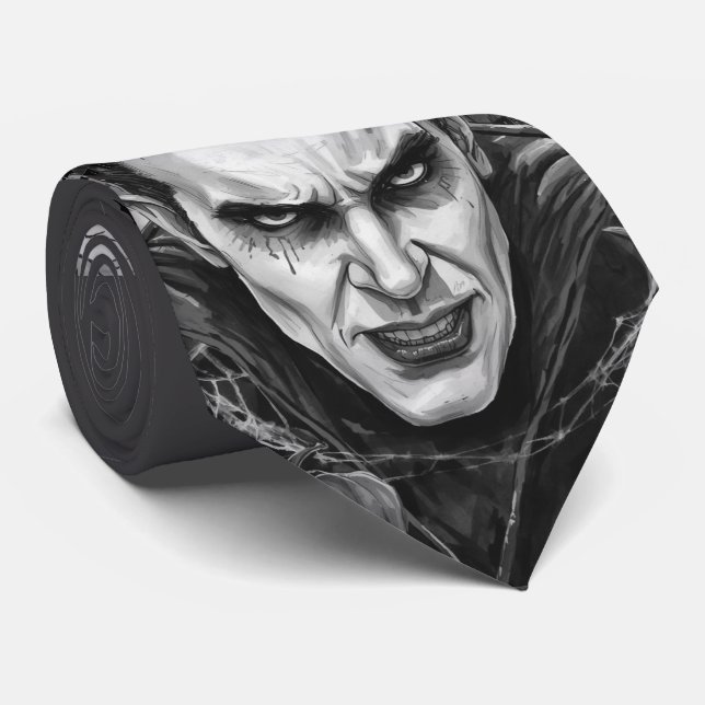 Halloween, durstiger Vampir Durstig, Kürbisfeld Krawatte (Gerollt)