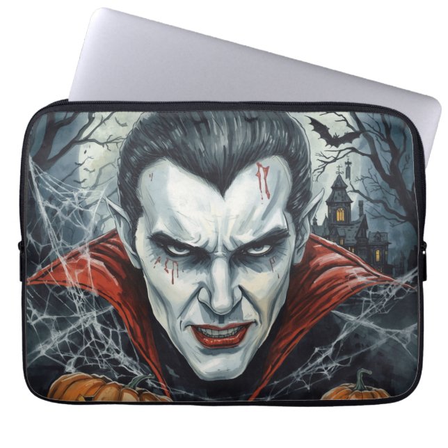 Halloween, Durstiger Vampir , Kürbisfeld  Laptopschutzhülle (Vorderseite)