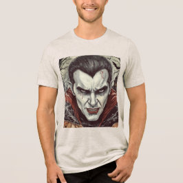 Halloween, Durstiger Vampir , Kürbisfeld Tri-Blend Shirt