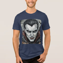 Halloween, Durstiger Vampir, Kürbisfeld Tri-Blend Shirt