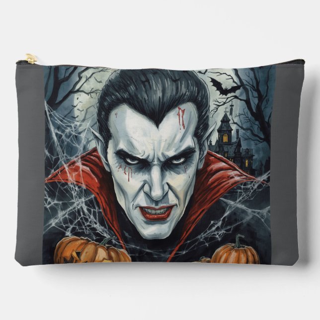 Halloween, Durstiger Vampir, Kürbisfeld  Zubehörtasche (Vorderseite)