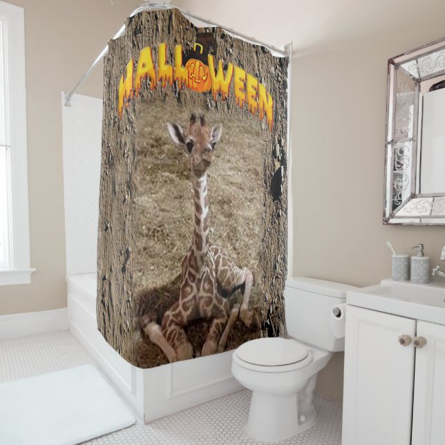 Halloween Duschvorhang Giraffe (Beispiel)