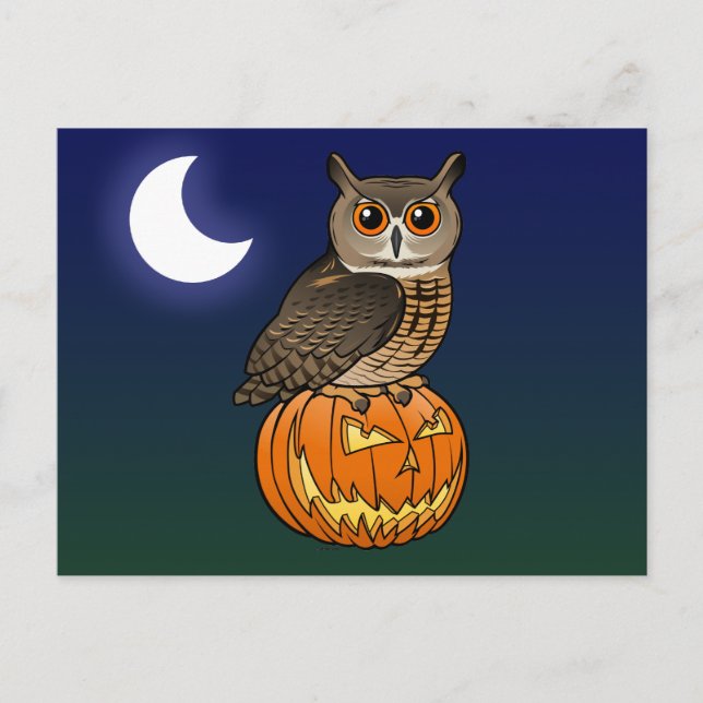 Halloween Eagle Owl Postkarte (Vorderseite)
