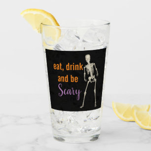Halloween Eat Drink Beängstigend Skeletttrinken Glas