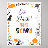 Halloween Eat Drink Beängstigendes Party Zeichen