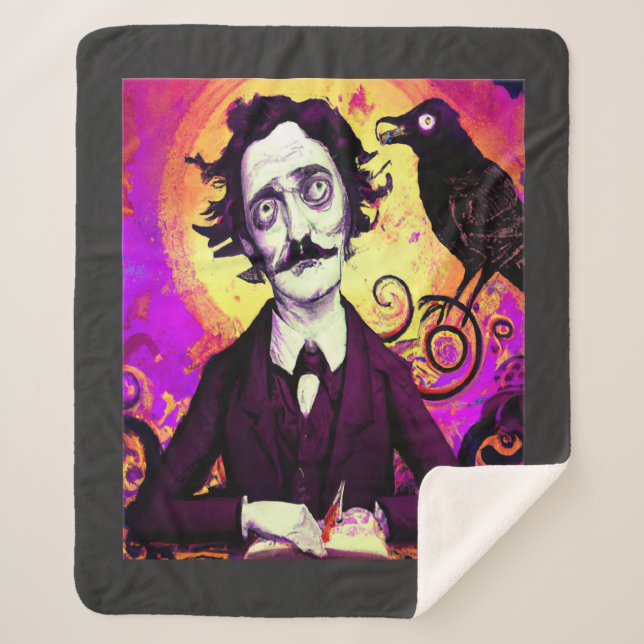 Halloween, Edgar Allen Poe, Raven, Nevermore Flee Sherpadecke (Vorderseite)