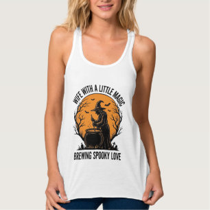 Halloween Ehefrau Shirt Vintage Hexe Kessel Humor