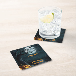 Halloween ein bisschen gruselige Kürbis-Baby-Party Rechteckiger Pappuntersetzer