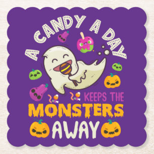 Halloween - Ein Bonbon am Tag hält die Monster fer Untersetzer
