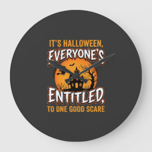 Halloween Ein Guter Schrecken Spukhaus Zitat Große Wanduhr