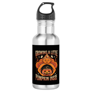 Halloween ein kleines Kürbischen drinnen Schwanger Edelstahlflasche