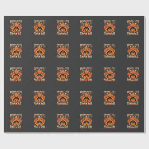 Halloween ein kleines Kürbischen drinnen Schwanger Geschenkpapier