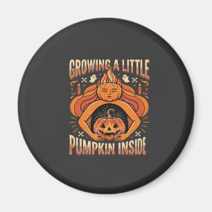Halloween ein kleines Kürbischen drinnen Schwanger Magnet