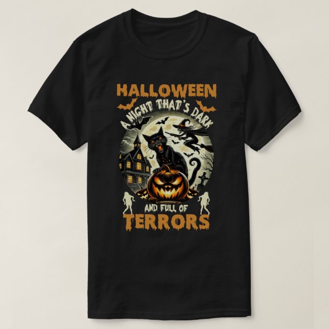Halloween : Eine dunkle Nacht T-Shirt (Design vorne)
