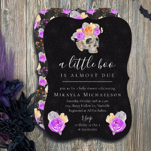 Halloween eine kleine Boo-Vintage Blütendusche Einladung