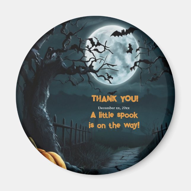 Halloween eine kleine Spook Pumpkin Baby Dusche Magnet (Vorne)
