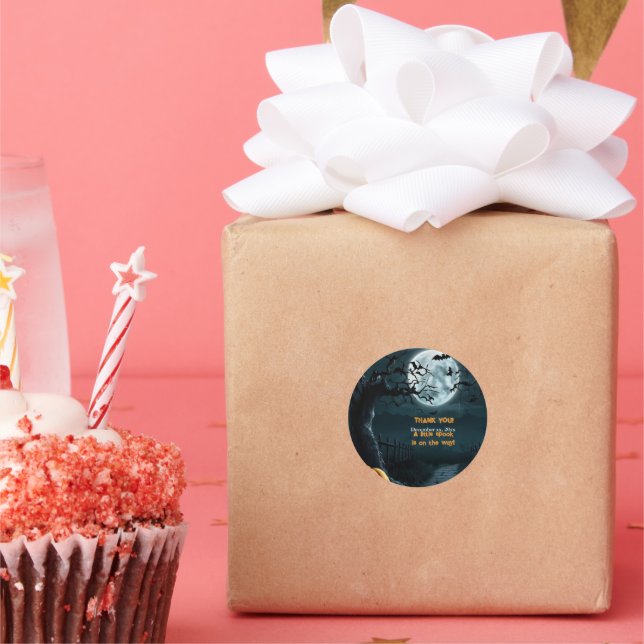 Halloween eine kleine Spook Pumpkin Baby Dusche Runder Aufkleber (Party)