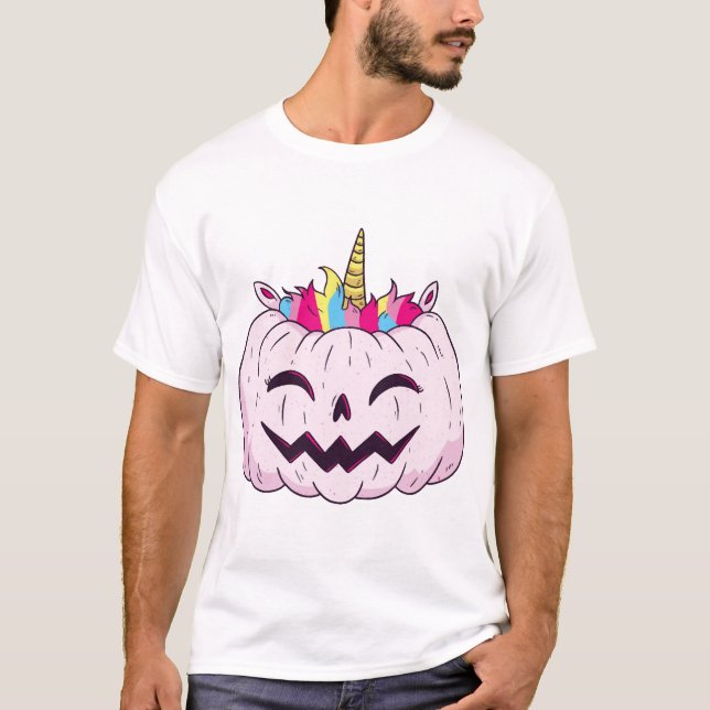 Halloween-Einhorn T-Shirt (Vorderseite)