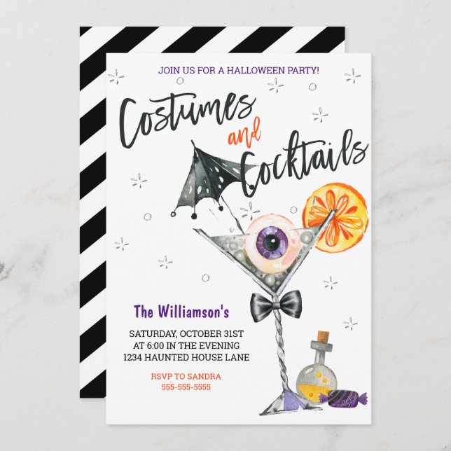 Halloween Einladung (Vorne/Hinten)