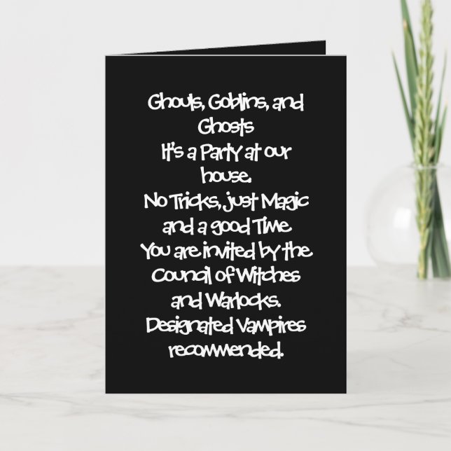 Halloween Einladung, 5" x 7" geklappte Grußkarte Karte (Vorderseite)
