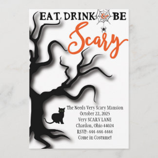 Halloween-Einladung essen, trinken, u. sind Einladung