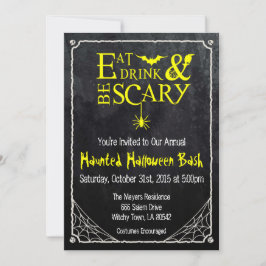 Halloween Einladung Essensgetränk und Beängstigend