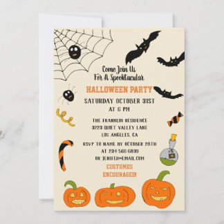 Halloween Einladung für Kinder und Erwachsene.