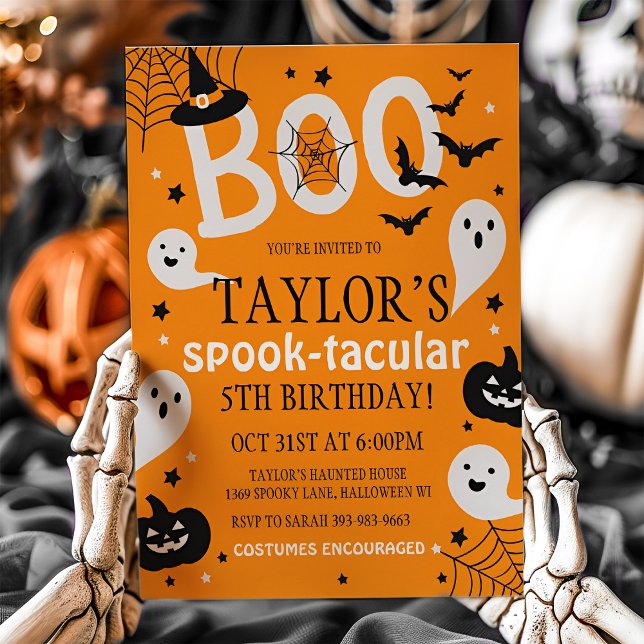 Halloween Einladung, Halloween Einladung (Halloween Birthday Orange Invite)