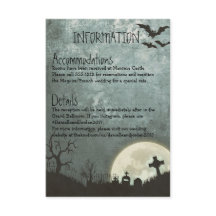 Halloween-Einladung, Informationskarte für die Hoc