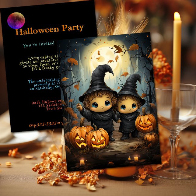 Halloween Einladung Kinderhexen Happy Pumpkins (Von Creator hochgeladen)