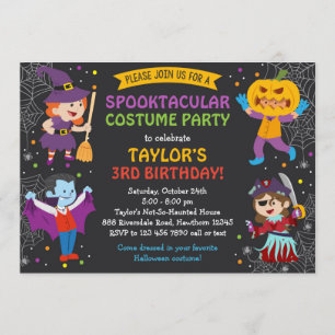 Halloween-Einladung, Kostüm-Party, Kinder Einladung