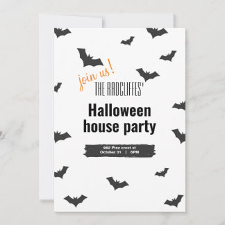 Halloween-Einladung mit Fledermäusen Einladung