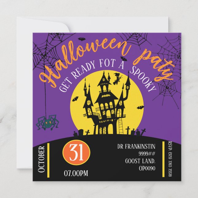 Halloween-Einladung Save The Date (Vorderseite)