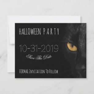 Halloween Einladung Save the Date Beängstigend Cat
