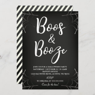 Halloween-Einladung von Boos & Booze Chalkboard Einladung