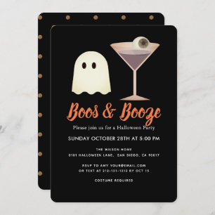 Halloween-Einladung von Boos & Booze Ghost Einladung