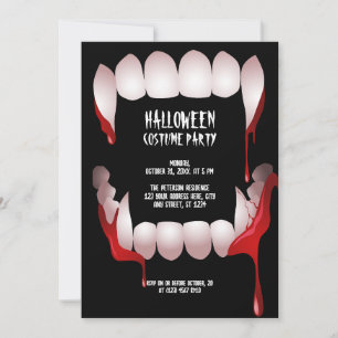 Halloween-Einladung zum Kostümfest mit Draculas Fa Einladung