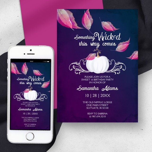 Halloween Einladungen Sweet 16 Geburtstagsparty Pi (halloween evite invitation sweet 16 October birthday)