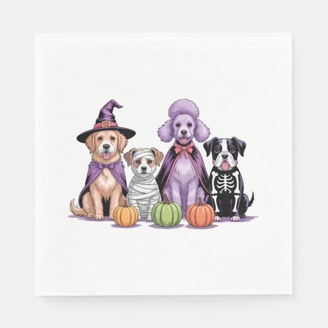 Halloween Einsatzhund Serviette (Vorderseite)