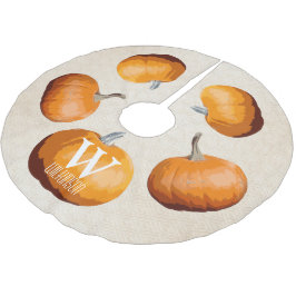 Halloween Elegant Harvest Pumpkins - Personalisier Polyester Weihnachtsbaumdecke