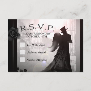 Halloween Elegante 3x5 Silhouette RSVP-Karte RSVP Karte
