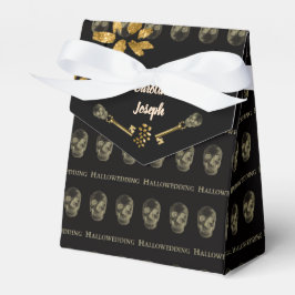 Halloween Elegante Black & Gold Skull Keys Gefalle Geschenkschachtel