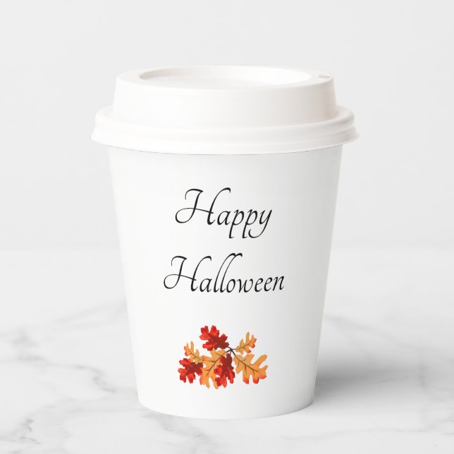 Halloween Elegante Herbstlaube Pappbecher (Vorderseite)