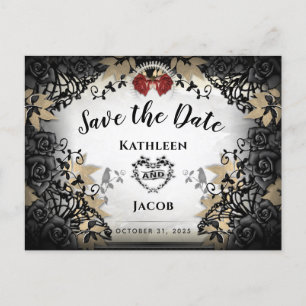 Halloween Elegante Save the Date PostCard Postkarte