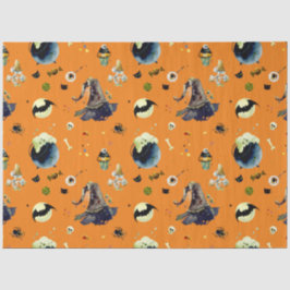 Halloween-Elemente in Orange Seidenpapier