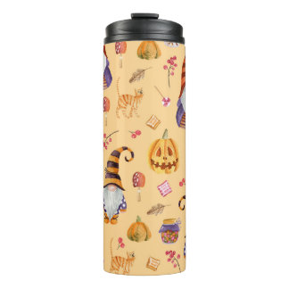 Halloween-Elemente: vintage nahtlose Wasserfarbe p Thermosbecher